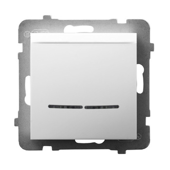 Łącznik hotelowy z podświetleniem pomarańczowym seria ARIA kolor Biały symbol ŁP-15US/m/00