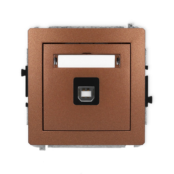 Mechanizm gniazda pojedynczego USB A-B 2.0 Karlik seria DECO 9DGUSB-3 kolor brązowy metalik