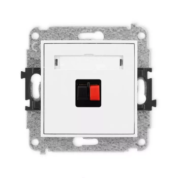 Mechanizm gniazda głośnikowego pojedynczego Karlik seria MINI MGG-1 kolor biały