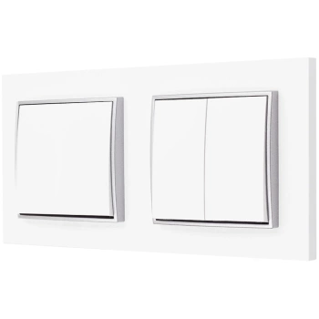 Włącznik światła pojedynczy i podwójny kolor biały/srebrny