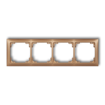 Ramka uniwersalna poczwórna z tworzywa DECO Soft Karlik seria DECO 8DRSO-4 kolor złoty metalik