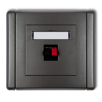 Gniazdo głośnikowe pojedyncze Karlik seria FLEXI 11FGG-1 kolor grafitowy