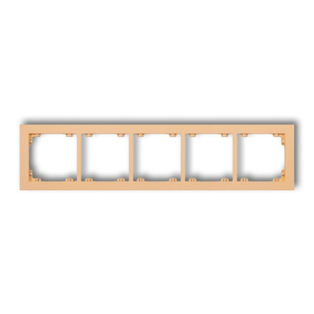 Ramka uniwersalna pięciokrotna z tworzywa DECO Pastel Matt Karlik seria DECO 45DR-5 kolor brzoskwiniowy