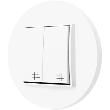 Włącznik krzyżowy podwójny z ramką okrągłą seria MINI kolor biały