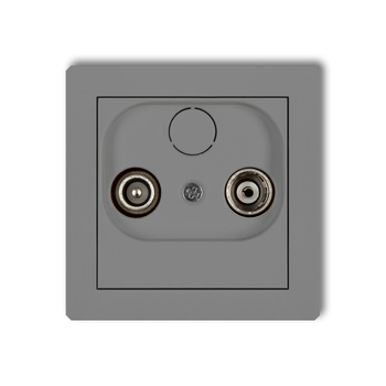 Mechanizm gniazda abonenckiego RTV przelotowego 12dB Karlik seria DECO 27DG12P kolor szary mat