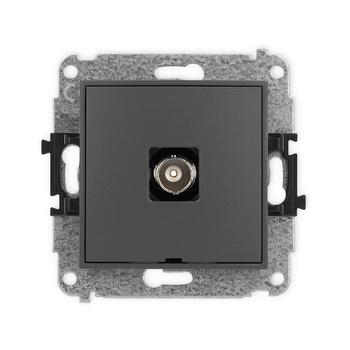 Mechanizm gniazda pojedynczego BNC, bez pola opisowego Karlik seria ICON 28IGBNCBO-1 kolor grafitowy mat