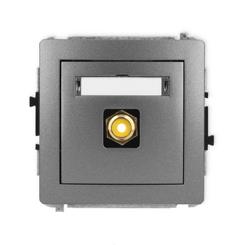 Mechanizm gniazda pojedynczego RCA typu cinch - żółty, pozłacany Karlik seria DECO 11DGRCA-1 kolor grafitowy