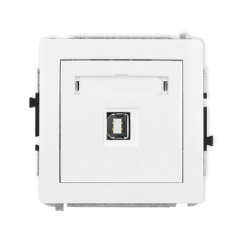 Mechanizm gniazda pojedynczego USB A-B2.0 Karlik seria DECO DGUSB-3 kolor biały