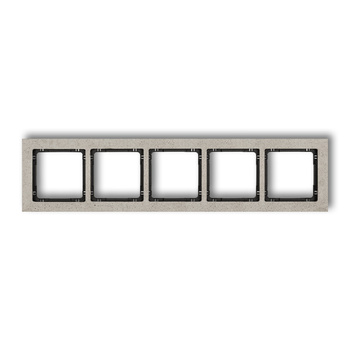 Ramka uniwersalna pięciokrotna - beton ramka: jasnoszara; spód: czarny Karlik seria DECO 27-12-DRB-5 kolor jasnoszary