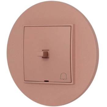 Włącznik dzwonkowy w stylu USA ramka okrągła seria Mini kolor łososiowy