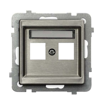 Obudowa gniazda podwójnego typu Keystone prosta seria SONATA STAL INOX kolor Stal inox symbol GPK-2RM/p/37