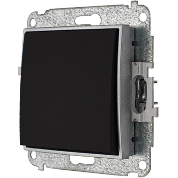 Włącznik pojedynczy bez ramki karlik mini kolor czarny mat/srebrny