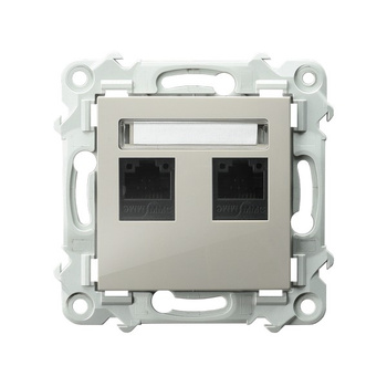 Gniazdo komputerowe podwójne, kat. 5e MMC seria SZAFIR kolor Kaszmirowy beż symbol GPK-2Z/K/m/83