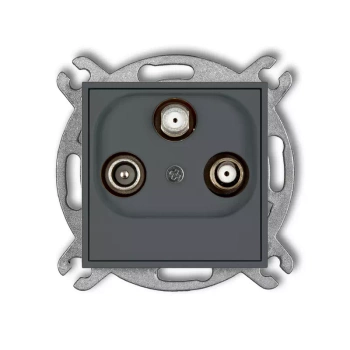 Mechanizm gniazda abonenckiego 2 wyjścia SAT + TV Karlik seria ICON 28IGSN kolor grafitowy mat