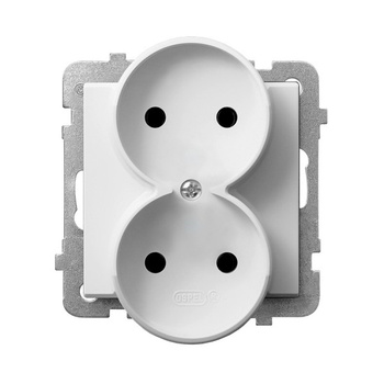 Gniazdo podwójne moduł bez ramki seria SONATA kolor Biały symbol GP-2RR/m/00