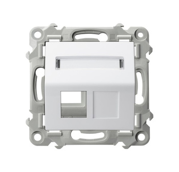 Obudowa gniazda pojedynczego typu Keystone skośna seria SZAFIR kolor Biały symbol GPK-1ZS/p/00