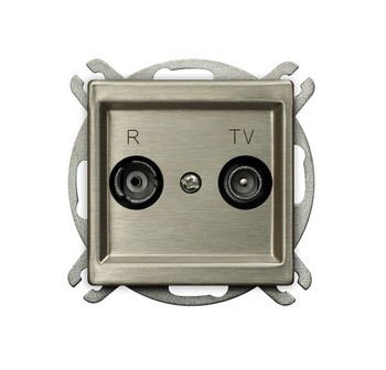 Gniazdo RTV przelotowe 10-dB seria SONATA NOWE SREBRO kolor Nowe srebro symbol GPA-10RMP/m/44