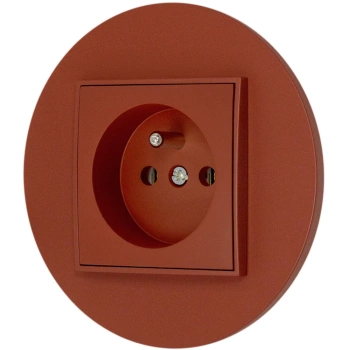 Gniazdo pojedyncze z ramką okrągłą seria MINI kolor terakota