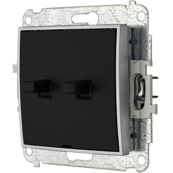 Włącznik moduł bez ramki podwójny usa karlik mini kolor czarny mat/srebrny