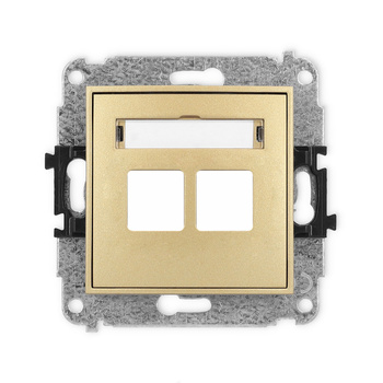 Mechanizm gniazda multimedialnego podwójnego bez modułu standard Keystone Karlik seria ICON 29IGM-2P kolor złoty