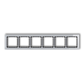 Ramka uniwersalna sześciokrotna - efekt szkła ramka: szara; spód: czarny Karlik seria DECO 15-12-DRS-6 kolor szary