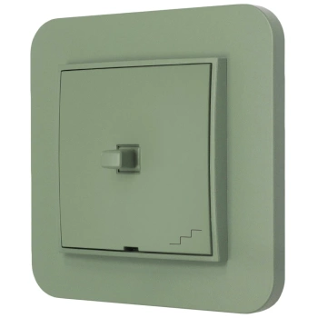 Włącznik schodowy w stylu USA ramka zaokrąglona seria Mini kolor szałwiowy