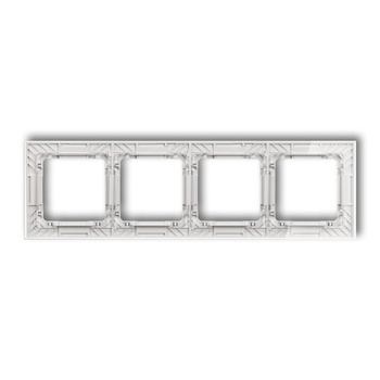 Ramka uniwersalna poczwórna transparentna DECO Art - efekt szkła ramka: transparentna; spód: biały Karlik seria DECO 52-0-DRS-4 kolor transparentny