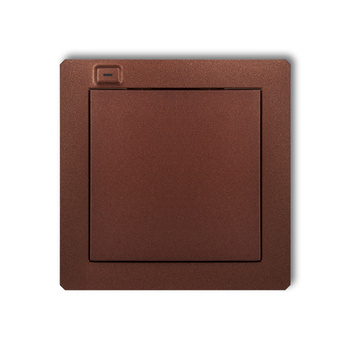 Nadajnik 1-klawiszowy 2-kanałowy z czujnikiem temperatury do systemu Exta Life Karlik seria DECO 9DEL-1 kolor brązowy metalik