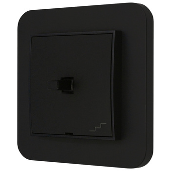 Włącznik schodowy w stylu USA ramka zaokrąglona seria Mini kolor czarny mat
