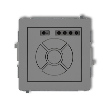 Mechanizm elektronicznego sterownika roletowego przycisk strefowy Karlik seria DECO 27DSR-5 kolor szary mat