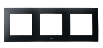 Ramka potrójna do łączników IP-44 seria SZAFIR kolor Czarny metalik symbol RH-3Z/33