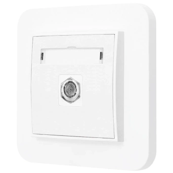 Gniazdo antenowe 1x z ramką zaokrągloną seria MINI kolor biały