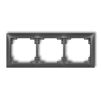 Ramka uniwersalna potrójna z tworzywa DECO Soft Karlik seria DECO 11DRSO-3 kolor grafitowy