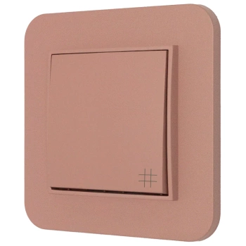 Włącznik krzyżowy z ramką zaokrągloną seria MINI kolor łososiowy