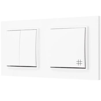 Włącznik światła podwójny i krzyżowy kolor biały