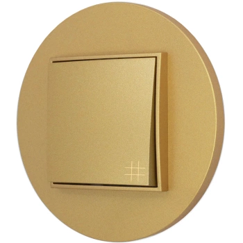 Włącznik krzyżowy z ramką okrągłą seria MINI kolor złoty