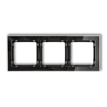Ramka uniwersalna potrójna transparentna DECO Art - efekt szkła ramka: transparentna; spód: czarny Karlik seria DECO 52-12-DRS-3 kolor transparentny