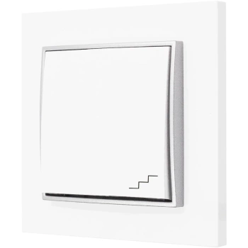 Włącznik schodowy z ramką karlik mini kolor biały/srebrny