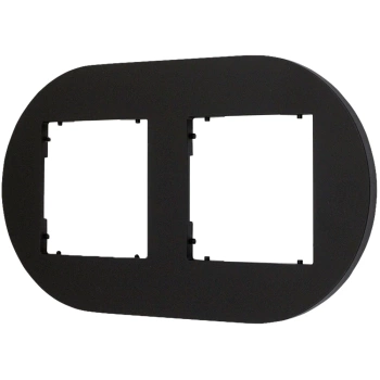 Ramka uniwersalna podwójna okrągła z tworzywa Karlik seria MINI 12MRTO-2 kolor czarny mat