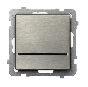 Łącznik kontrolny z podświetleniem niebieskim seria SONATA STAL INOX kolor Stal inox symbol ŁP-12RMS/m/37
