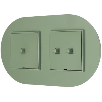 Włącznik pojedynczy i podwójny w stylu USA ramka okrągła seria Mini kolor szałwiowy