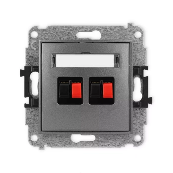 Mechanizm gniazda głośnikowego podwójnego Karlik seria ICON 11IGG-2 kolor grafitowy