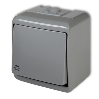 Łącznik zwierny światło Karlik seria JUNIOR 10WHE-5 kolor popielaty