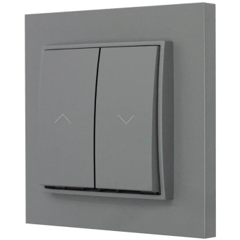 Włącznik roletowy zwierny z ramką prostą seria MINI kolor szary mat