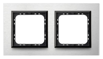 Ramka podwójna seria SONATA kolor Szczotkowane Aluminium symbol R-2RAC/62/25
