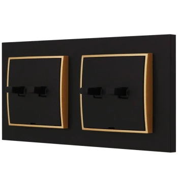Włącznik światła Dwa podwójne usa kolor czarny mat/złoty