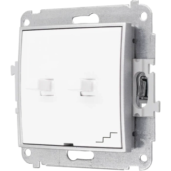 Włącznik schodowy podwójny bez ramki styl usa kolor biały/srebrny