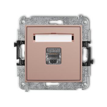 Mechanizm gniazda komputerowego pojedynczego 1xRJ45, kat. 5e, ekranowany, 8-stykowy Karlik seria ICON 62IGK-1e kolor łososiowy