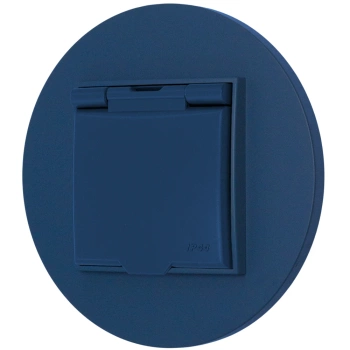 Gniazdo hermetyczne z ramką okrągłą seria MINI kolor navy blue