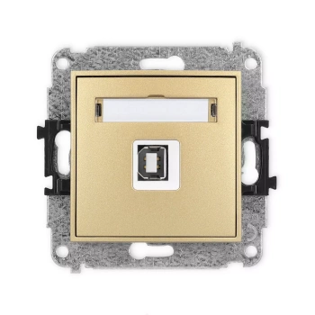 Mechanizm gniazda pojedynczego USB A-B 2.0, bez pola opisowego Karlik seria ICON 29IGUSBBO-3 kolor złoty